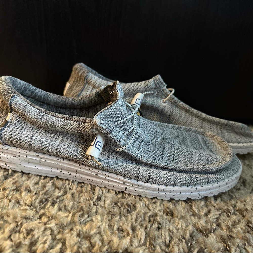 Hey Dude Men's Knit Gray Slip-On Loafers